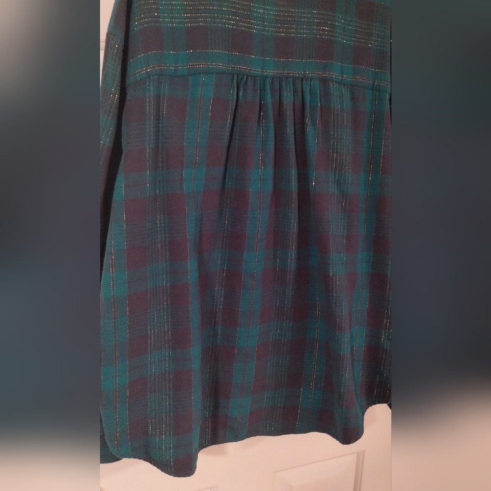 Wonderly Green, Black & Gold Plaid Flannel Shirt - Picture 6 of 7